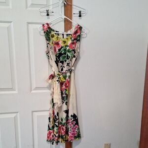 JEM Floral Midi Dress with Belt - Multicolor